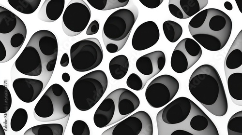 Abstract grayscale pattern of irregular organic shapes.