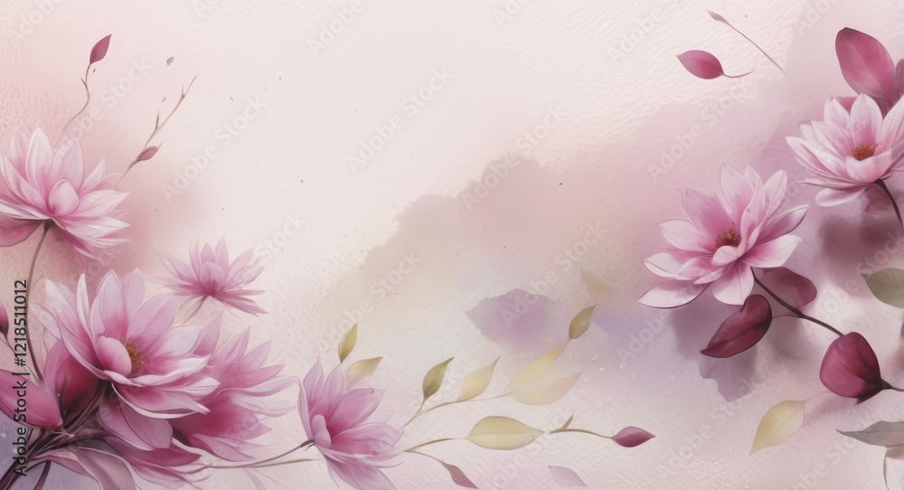 Fototapeta premium ilustración flores pintadas en acuarela