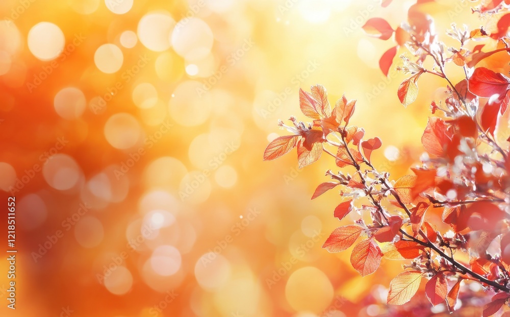 Vibrant Autumn Foliage with Glowing Bokeh Effect and Soft Light Background Creating a Magical Fall Atmosphere for Seasonal Inspiration Vibrant Autumn Foliage with Glowing Bokeh Effect and Soft Light Background Creating a Magical Fall Atmosphere for Seasonal Inspiration