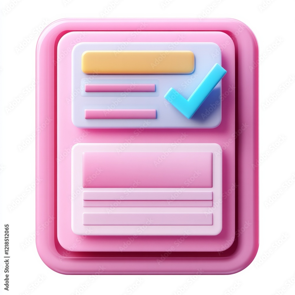 document and checkmark 3D icon document and checkmark 3D icon