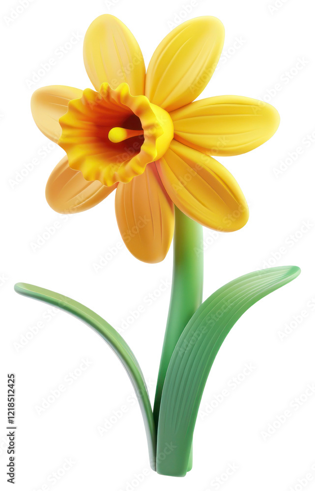 Naklejka premium PNG Vibrant yellow daffodil illustration
