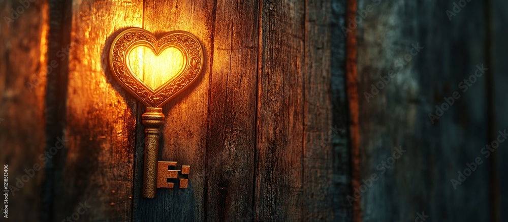 custom made wallpaper toronto digitalEnchanting golden key on wooden wall, illuminated by warm light
