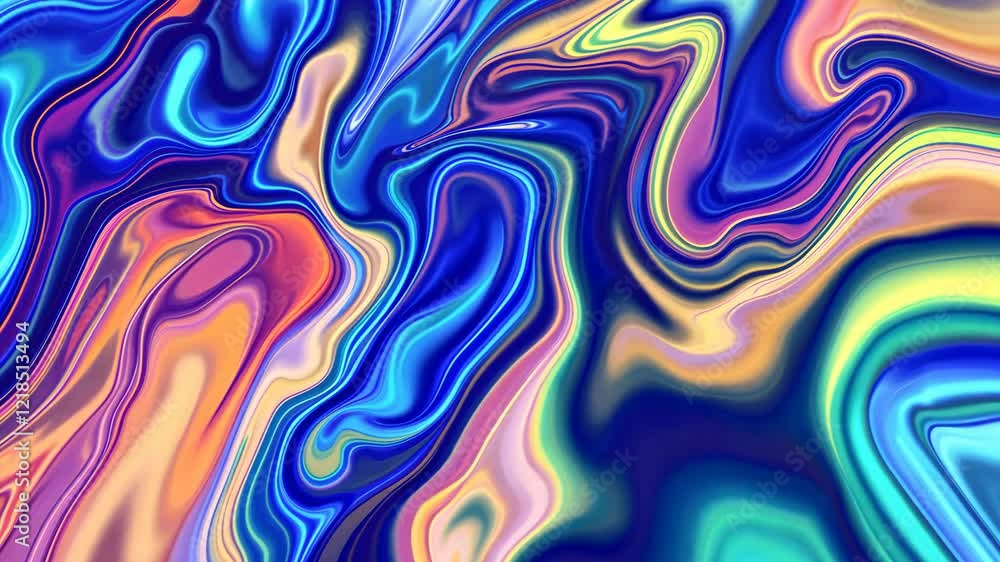 Vivid colorful liquid abstract waves creating a mesmerizing flowing pattern Vivid colorful liquid abstract waves creating a mesmerizing flowing pattern