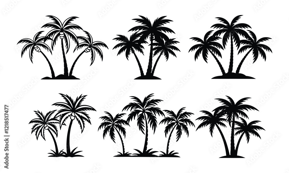 Naklejka premium set of palm trees