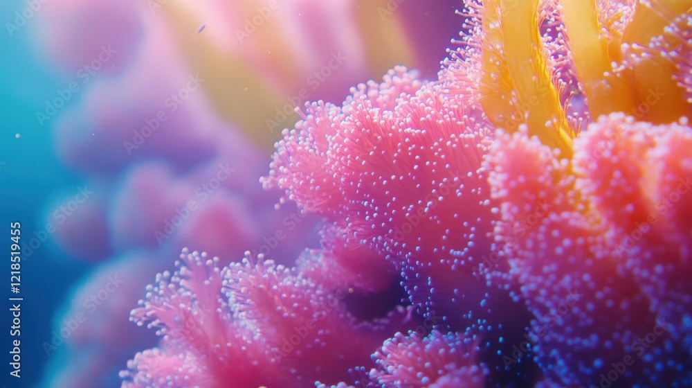 Fototapeta premium Vibrant coral reefs teem with marine life in crystalclear waters.