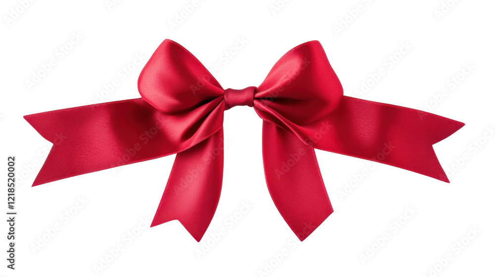 Red bow tie on transparent background