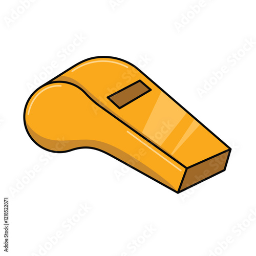 Whistle vector illustration, whistle clip art, yellow whistle flat icon
