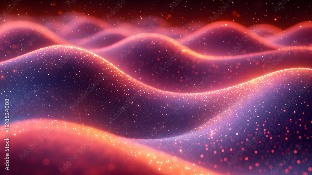Abstract Glowing Particle Waves: A Vibrant Digital Background Abstract Glowing Particle Waves: A Vibrant Digital Background