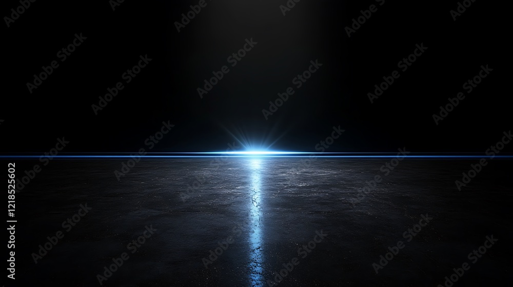 Dark Surface Illuminated By A Blue Light Beam Dark Surface Illuminated By A Blue Light Beam