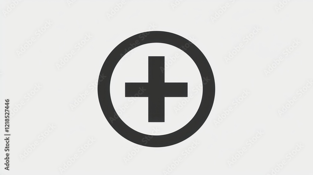 Minimalist Plus Sign Circle Icon: Medical, Healthcare, and Positive Growth Symbol Minimalist Plus Sign Circle Icon: Medical, Healthcare, and Positive Growth Symbol
