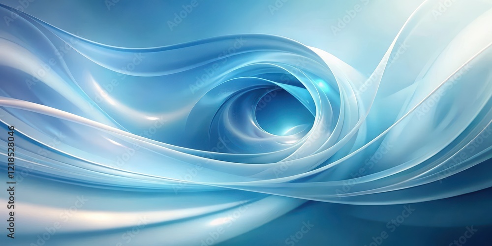 Fototapeta premium Soft focus swirling shapes in calming blue hues against a subtle gradient background , gradient, calm