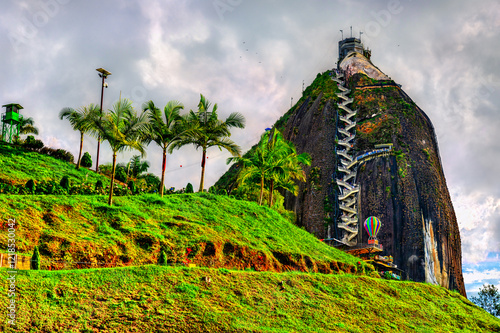 The Rock of Guatape, a landmark inselberg and a major tourist destination in Antioquia, Colombia photo