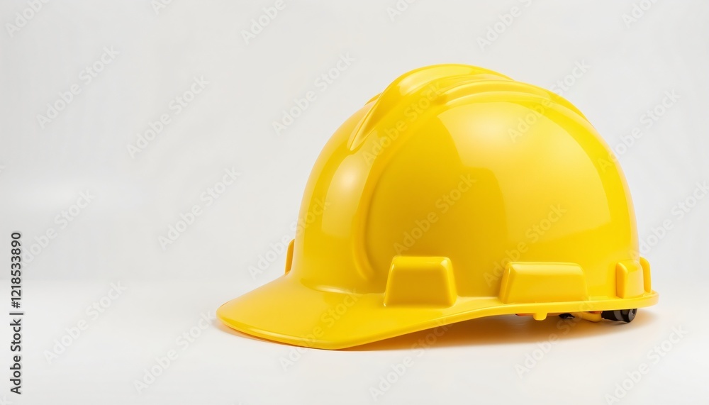 Fototapeta premium Yellow hard hat isolated on clean white background.