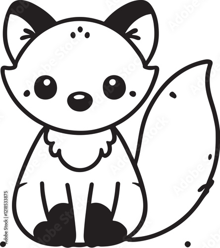 sly fox cute animal  silhouette vector image