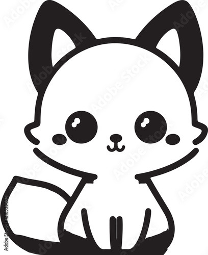 sly fox cute animal  silhouette vector image