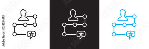 Testimonials icon set. Icons related to feedback, customer relationship, management, emotion, symbols, review.  isolated on white and black background. vector illustration. EPS 10