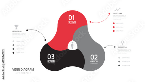 infographic Venn diagram chart template. presentation vector illustration.