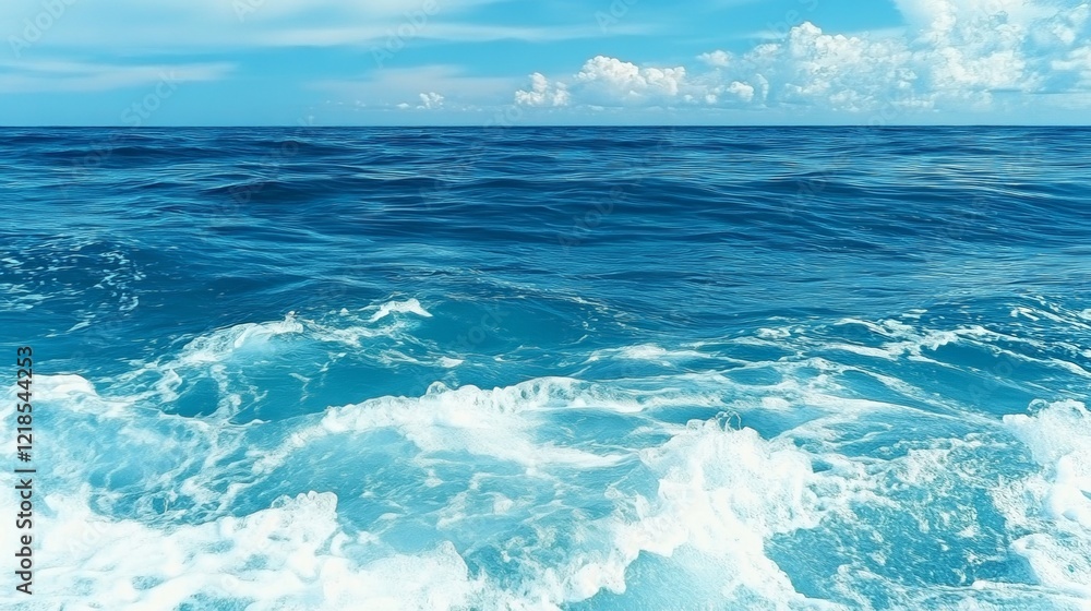 Pure blue turquoise water texture of the ocean sea with foam from and waves Pure blue turquoise water texture of the ocean sea with foam from and waves