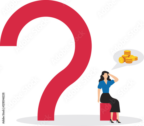 Businesswoman having financial problems with spending