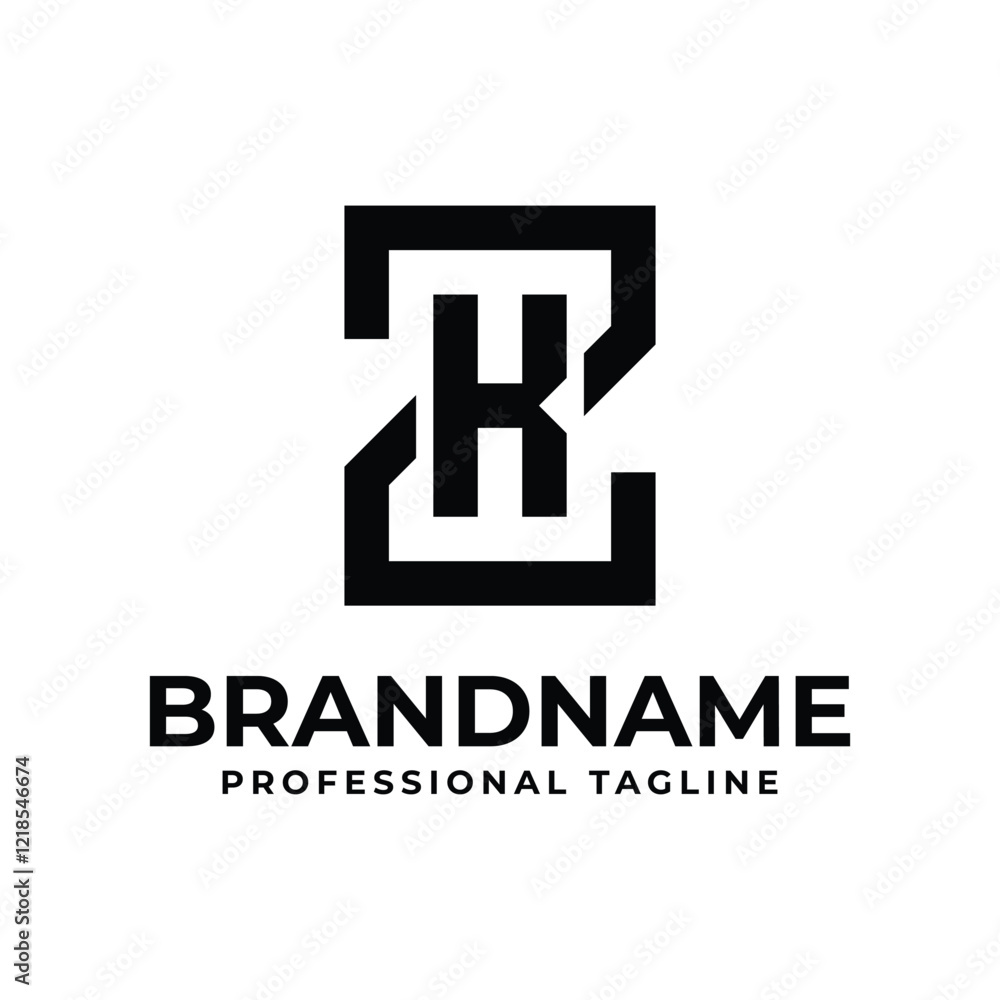 Letters ZK Monogram Logo, suitable for any business with KZ or ZK initials Letters ZK Monogram Logo, suitable for any business with KZ or ZK initials