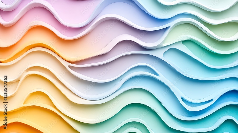 Obraz premium Abstract pastel wavy layered design background