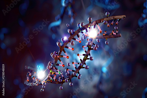 An illustrative portrayal of the function of Nuclease enzyme in DNA degradation photo