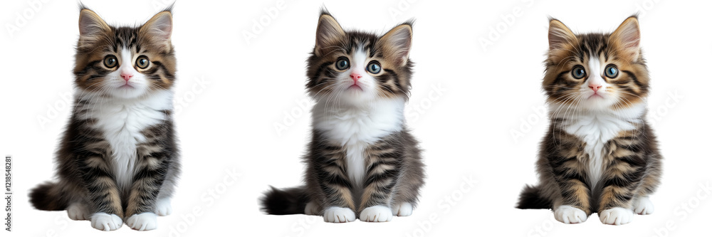 Adorable kittens on a transparent background studio setting whimsical portrait Adorable kittens on a transparent background studio setting whimsical portrait