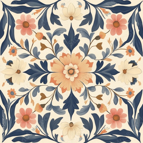 Wallpaper Mural southwestern flowers pattern  Torontodigital.ca