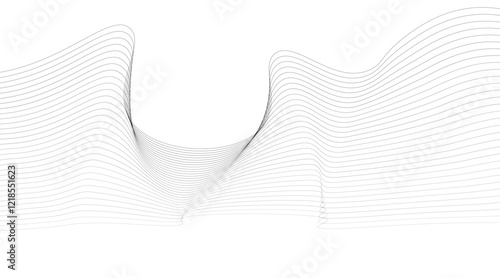 Abstract Waving Line Technology Background, Abstract colorful wave element for design. Digital frequency track equalizer. Stylized line art background. Vector illustration. Wave with lines created.