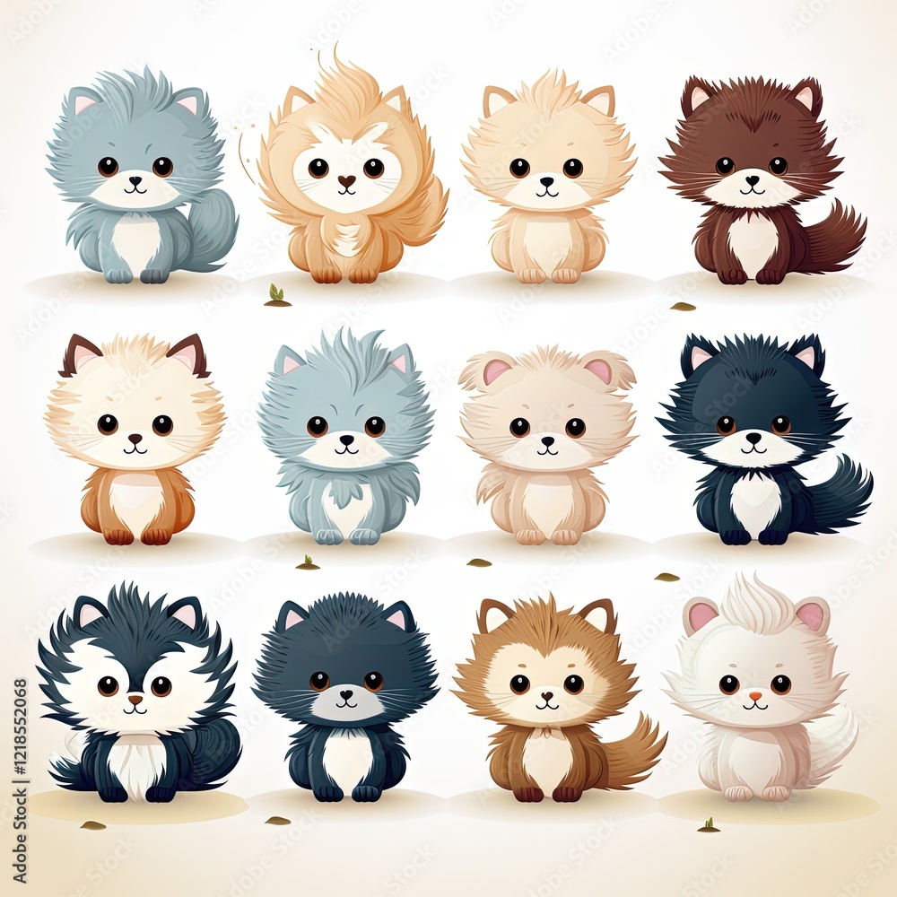 Catalogue of Adorable Animals in a 2D Tile Set Illustration Catalogue of Adorable Animals in a 2D Tile Set Illustration