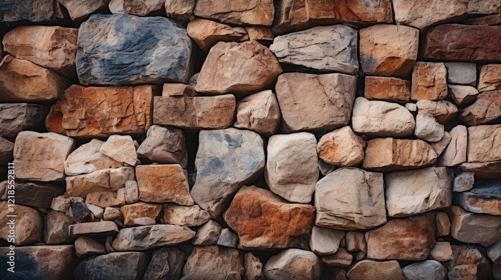 Fototapeta premium Rustic Brown Stone Wall Texture with Light for a Naturalistic Look