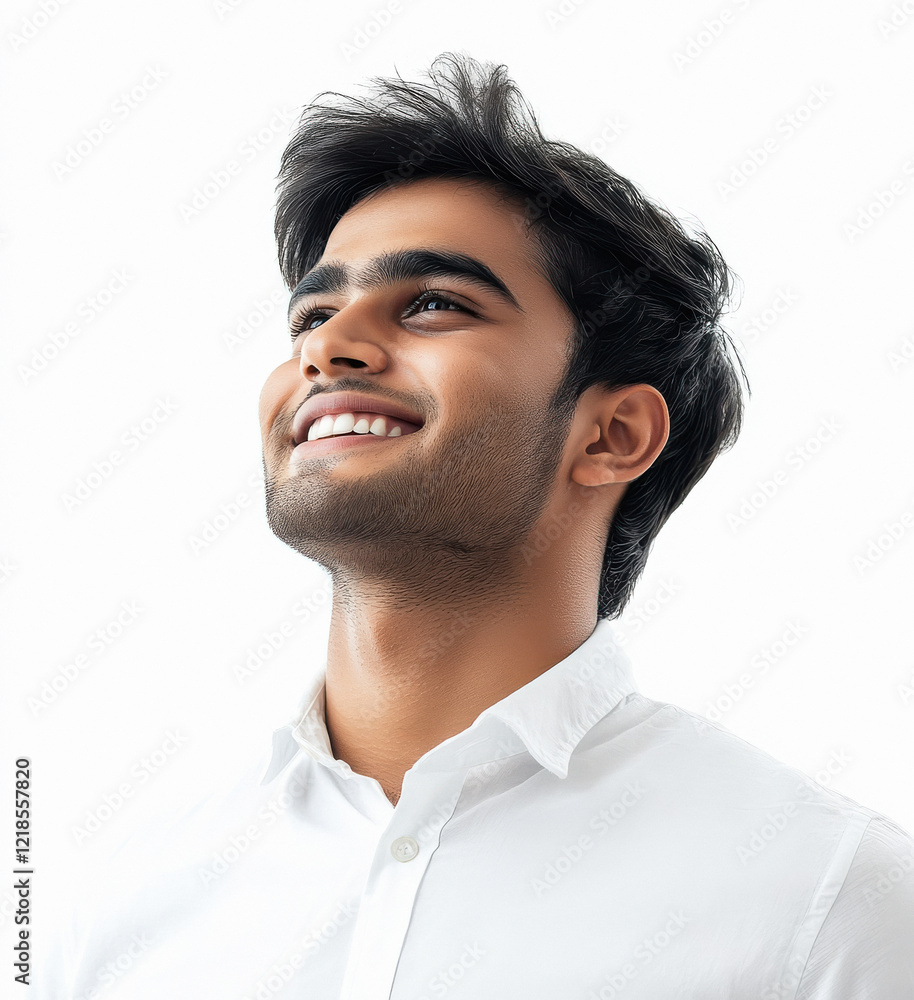 young man wearing white shirt and standing confidently young man wearing white shirt and standing confidently