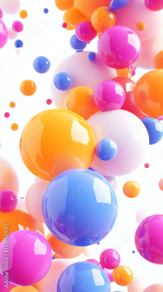 Colorful spheres floating in white background Colorful spheres floating in white background