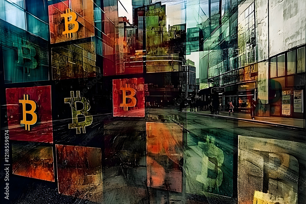 Fototapeta premium crypto - bitcoin, blockchain, cryptocurrency, finance, assets, digital, currency, trading, investment