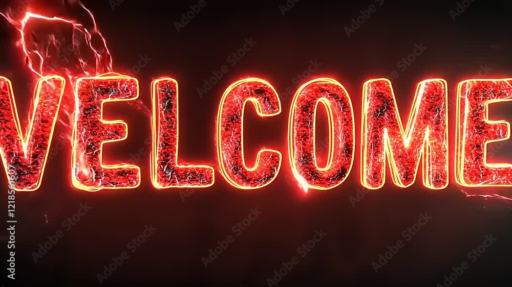 Fiery Embers Welcome Sign: A Glowing, Energetic Greeting Fiery Embers Welcome Sign: A Glowing, Energetic Greeting
