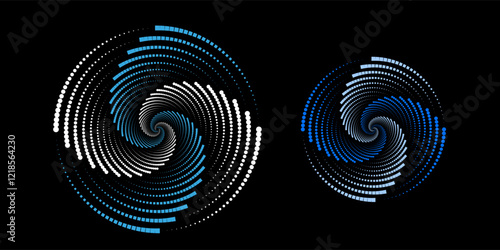 Dynamic abstract vector background spiral sound wave rhythm lines