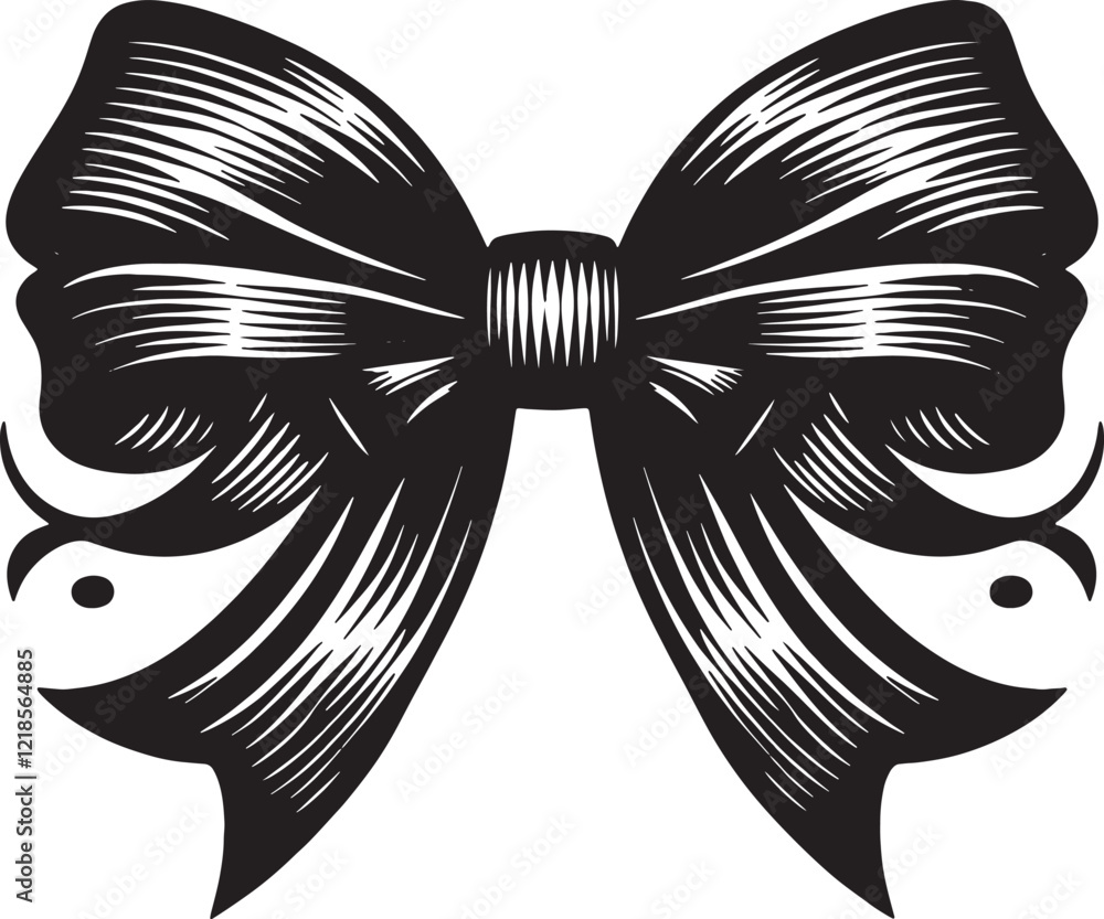 Elegant Bow Ribbon Silhouette Vector for Design and Decoration Elegant Bow Ribbon Silhouette Vector for Design and Decoration