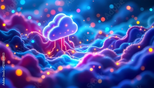  technology cloudstack colourful background  photo