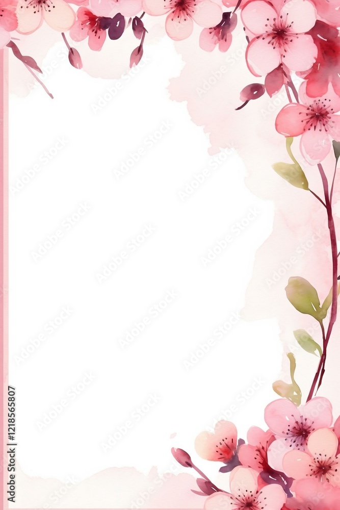 pink rose border Frame for a background with watercolor pink rose border Frame for a background with watercolor