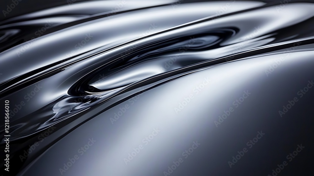 Obraz premium Abstract Liquid Metal Surface Design Flowing Curves