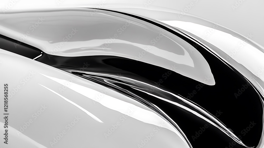 Abstract Car Body Design Showing Sleek Curves and Glossy Finish Abstract Car Body Design Showing Sleek Curves and Glossy Finish