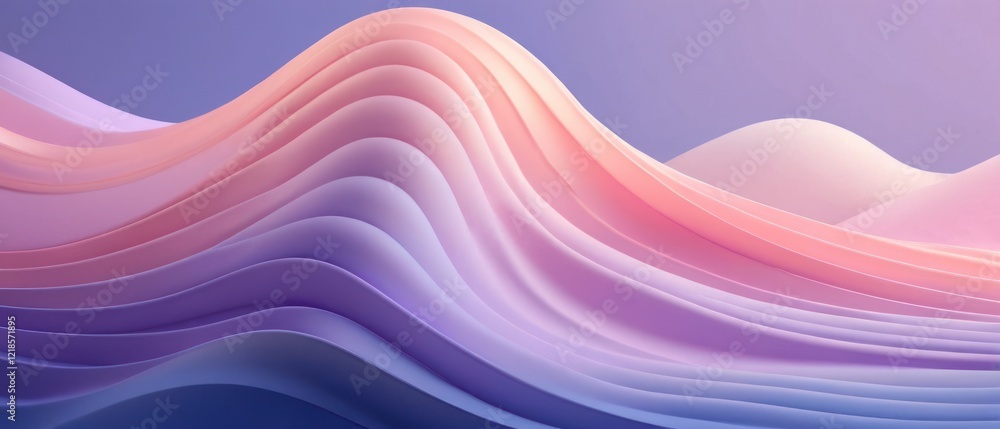 Fototapeta premium Abstract waves in pink tones with flowing curves and light swirls for an elegant background design