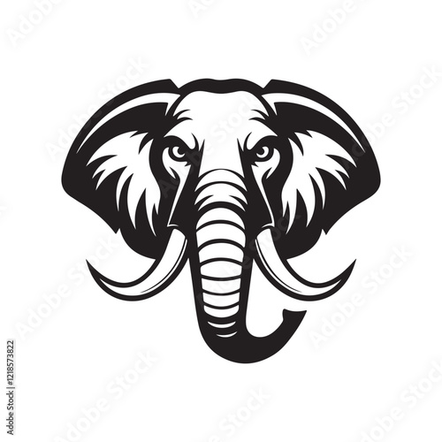 mammoth silhouette vector art logo illustration