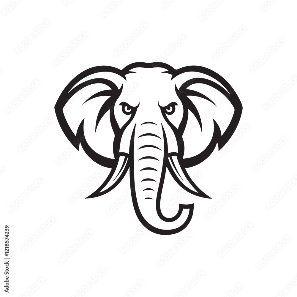 mammoth silhouette vector art logo illustration mammoth silhouette vector art logo illustration