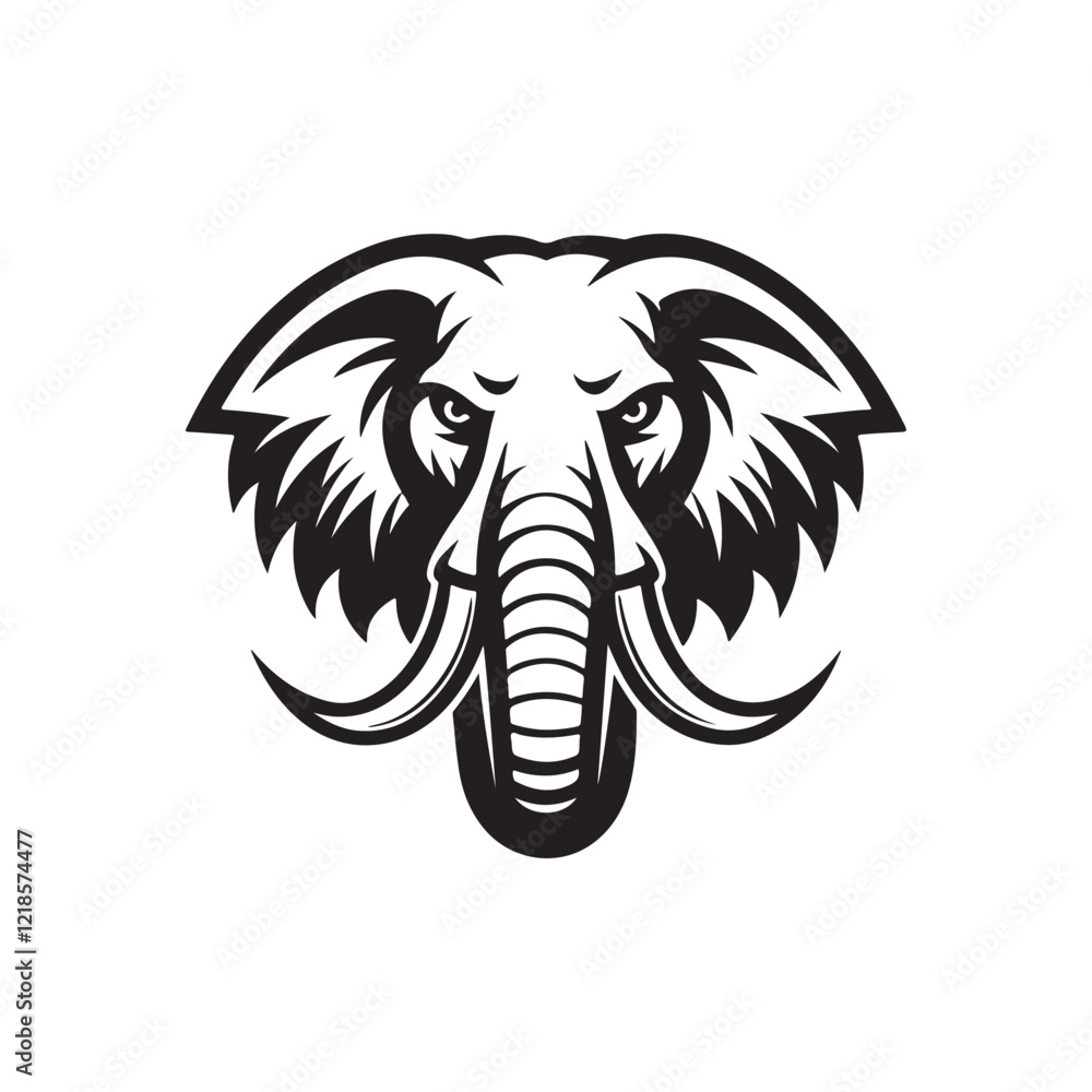 Obraz premium mammoth silhouette vector art logo illustration