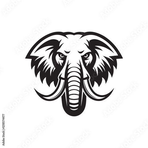 mammoth silhouette vector art logo illustration