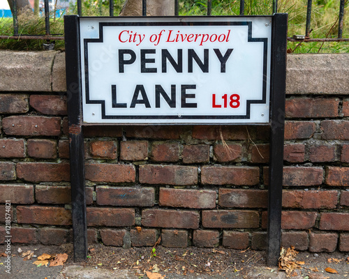 Penny Lane Street Sign in Liverpool, UK