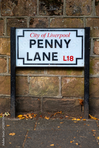 Photography Penny Lane Street Sign in Liverpool, UK