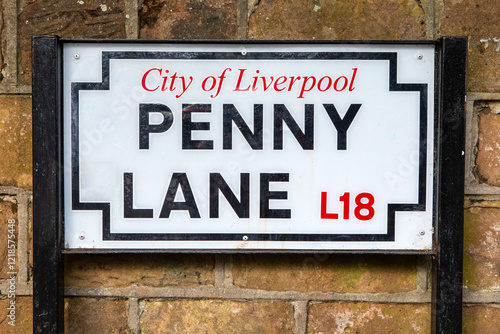Vászonkép Penny Lane Street Sign in Liverpool, UK