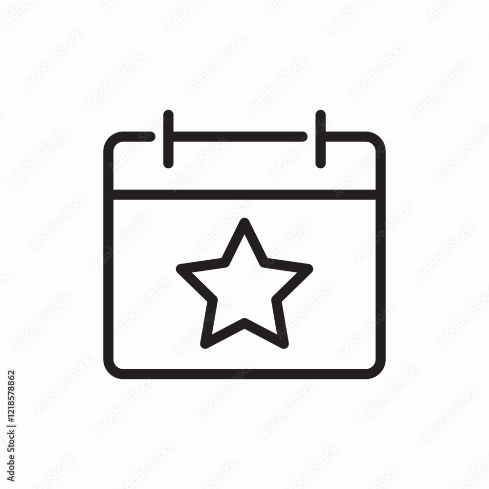 calendar star event favorite icon vector sign calendar star event favorite icon vector sign